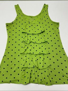 Maurices Neon Green Polka Dot Tee